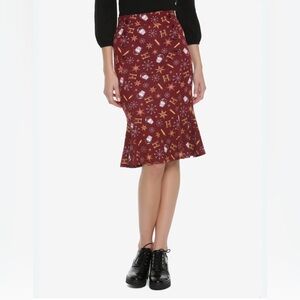 Harry Potter Retro Holiday Pencil Skirt size  XS elastic waistband